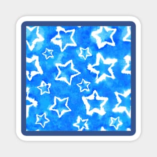 Blue Tie Dye Stars Magnet