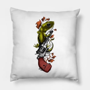 lizard and gun Pillow