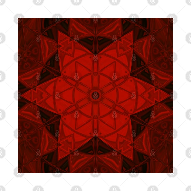 Mosaic Kaleidoscope Flower Red by WormholeOrbital