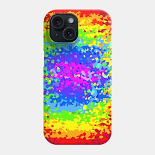 Rainbow striped change to terrazzo abstract texture background Phone Case