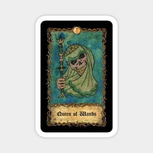 Queen Of Wands. Eternal Bones Tarot (Colorful) design. Magnet