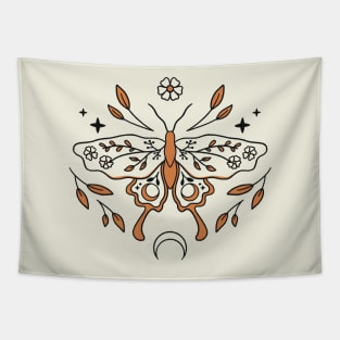 Celestial Floral Moth Tapestry