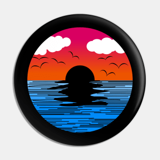 Retro Sunset Pin