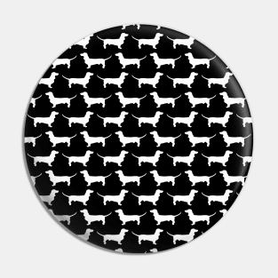 Dachshund White and Black Pattern Pin