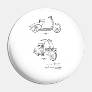 Motorcycle Vintage Patent Drawing Pin