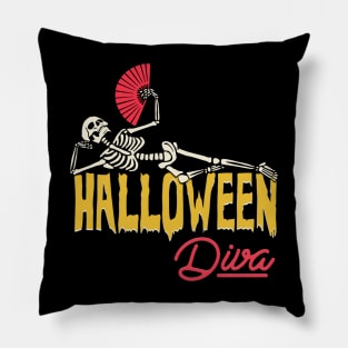 Halloween Skeleton Diva Pillow