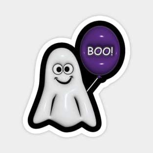 Boy Ghost with Purple Balloon Magnet