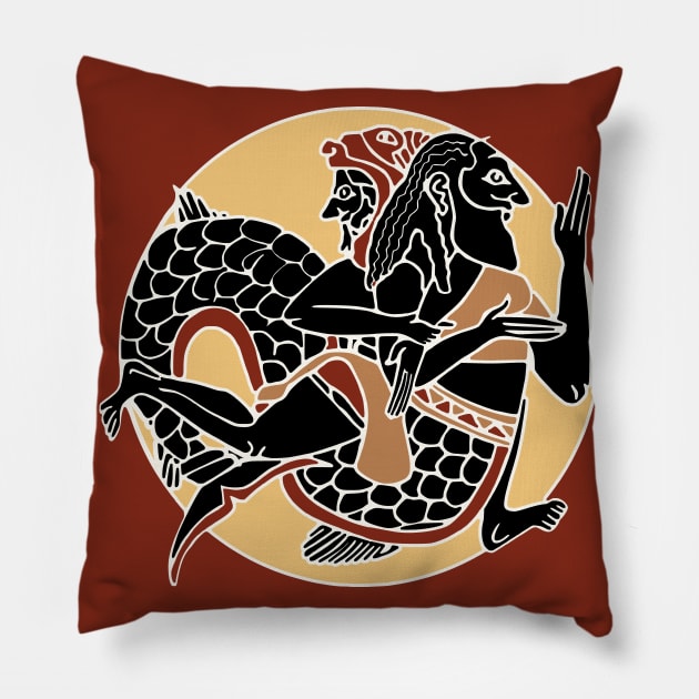 Heracles vs Triton_02 Pillow by Mosaicblues