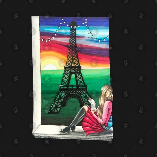 Love letter with a view of the Eiffel Tower by Lady Lilac