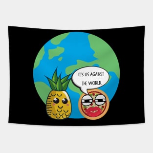 Funny Aloha  Pineapple Pizza Food Pun Forbidden Love Tapestry