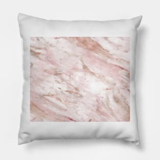 Pink marble - rose gold accents Pillow