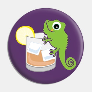 Long Drink Chameleon Pin