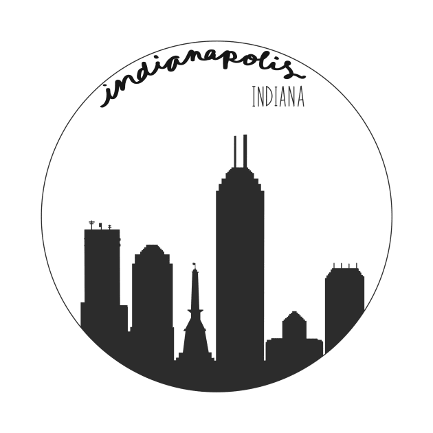 Indianapolis Indiana Circular Skyline Silhouette by turbo-swift