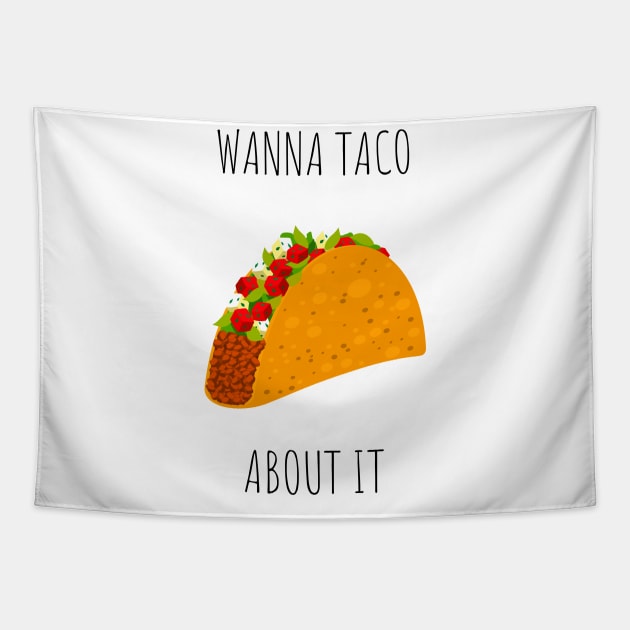 Wanna Taco About It Taco Pattern Taco Print Tacos Tapestry by olivetees