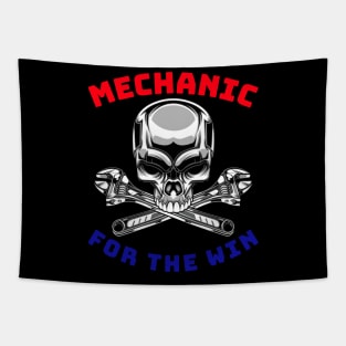 Skull Wrenches Mechanic for the Win RWB Tapestry