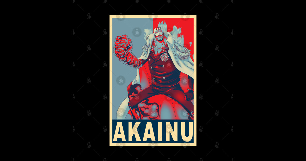 Akainu Poster One piece Akainu Sticker TeePublic