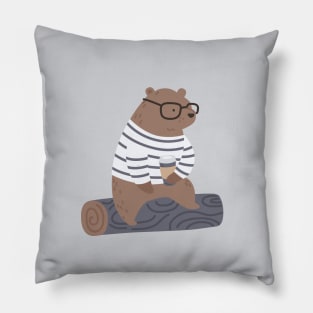 Hipster Bear Pillow