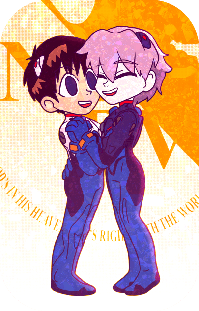 NGE: DANCE TO THE END KAWORU X SHINJI NERV LOGO ORANGE Kids T-Shirt by Angsty-angst