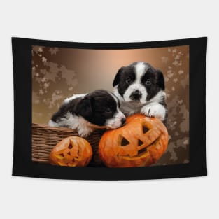 Pumpkin Puppies Tapestry