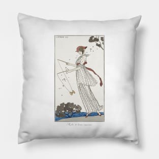 Robe de Linon Imprimé Fashion Illustration by George Barbier Pillow