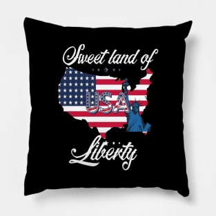 Sweet land of liberty ,4th of july happy independence day , flag USA Pillow