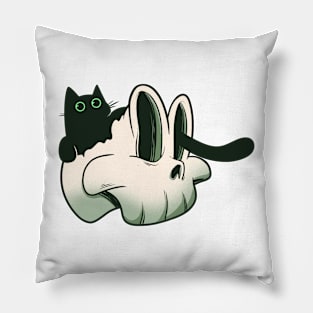 Cat on the skull Pillow