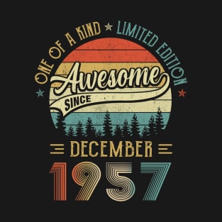 December 1957 Vintage 65 Years Old Retro 65th Birthday T-Shirt