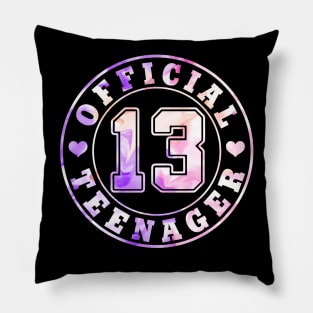 13th Birthday Official Teenager Girls Pillow