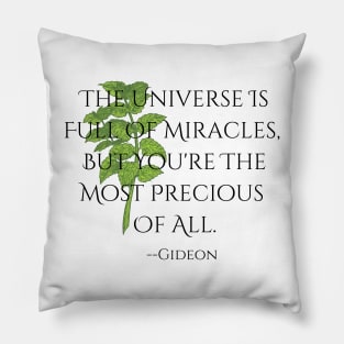 "Miracles"--Gideon Quote, Fire & Brimstone Scrolls Pillow