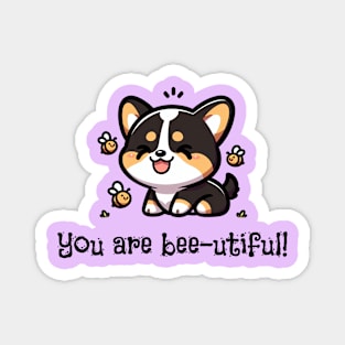 You Are Bee-utiful Cute Tricolor Corgi Magnet