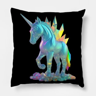 Sweet Crystal Unicorn Statue In All Its Glory Pillow