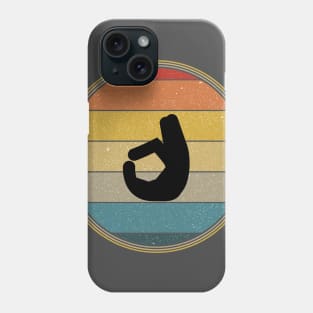 Vintage Retro Sunset OK Sign, Circle Game Phone Case