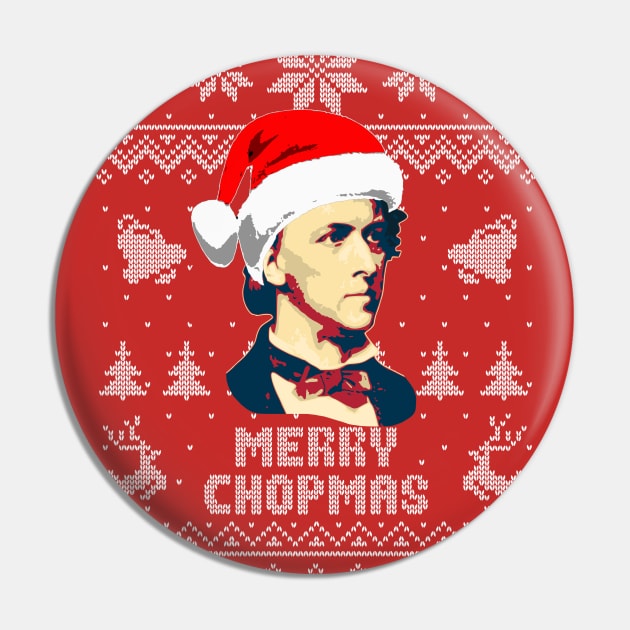 Frederick Chopin Merry Chopmas Pin by Nerd_art