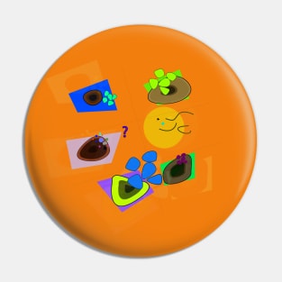 Orange Abstraction Pin