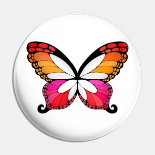 Butterfly Wings Lesbian Pride Flag Pin