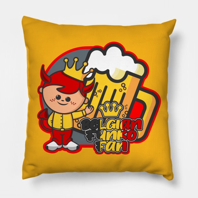 Belgian Funko Fan 2022 Pillow by M-DRAWZ