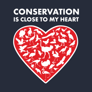 Birds Conservation Heart T-Shirt