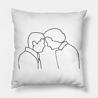 sam and dean minimalist , dean death barn scene forehead touch, supernatural finale Pillow