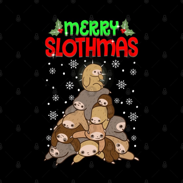 Merry Slothmas Funny Sloth Christmas Sweater by KsuAnn