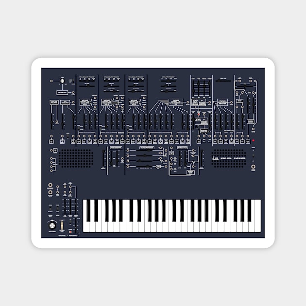 ARP 2600 - White/Blue - With Keyboard Magnet by RetroFitted