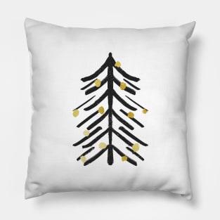 Black and gold Christmas tree Pillow