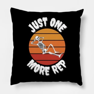 Just one more rep skeleton Pillow