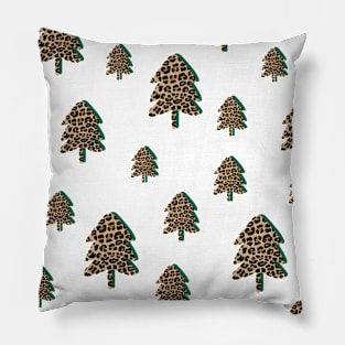 Leopard Print Christmas Tree Pattern Pillow