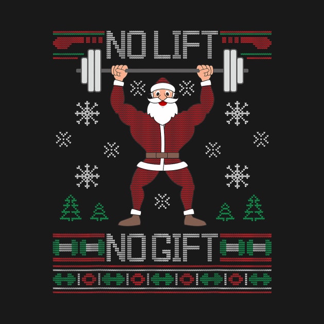 No Lift No Ugly Christmas Gym Santa by Delsman35