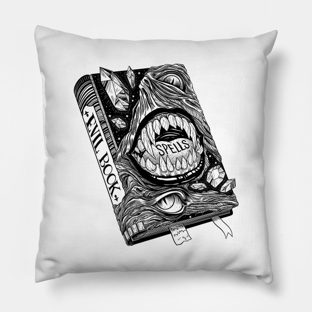 Spellbook. Evil book. black magic. Necronomicon Pillow by OccultOmaStore