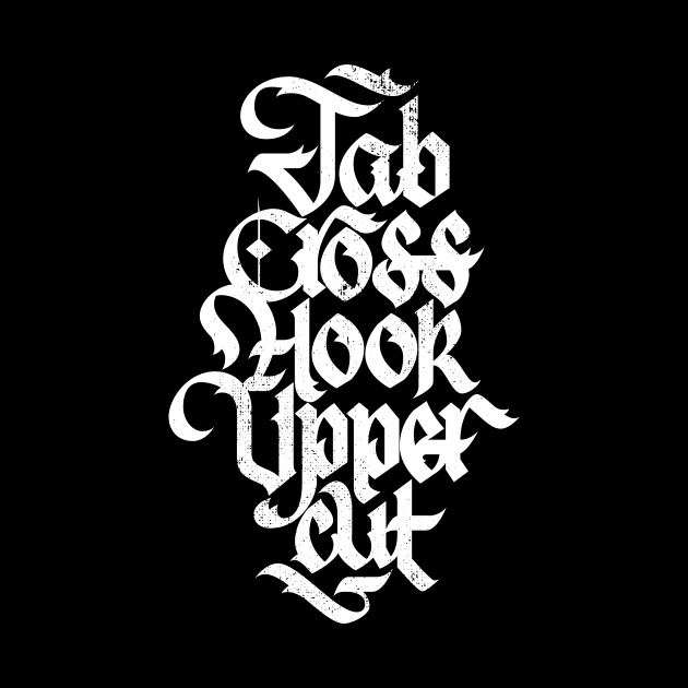 Jab Cross Hook Upper - White Distressed by polliadesign