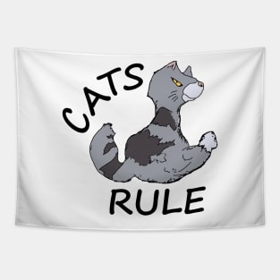 Cats Rule - Gray Tapestry