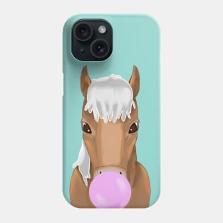 Horse with bubble gum Phone Case