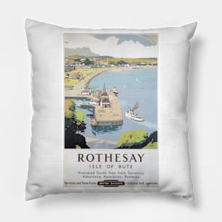 Rothesay, Isle of Bute, Scotland - Vintage Railway Travel Poster - 1948-1960 Pillow