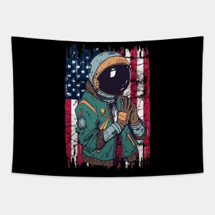 4th of July astronaut patriotic astronaut moon landing  american astronaut Tapestry